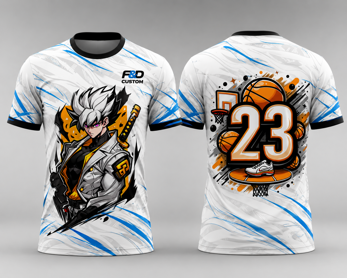Custom Sublimation Round Neck T-Shirt | 100% Polyester Sports Jersey with Custom Logo