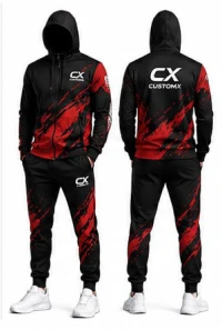 Custom Sublimation Hooded Tracksuit Set
